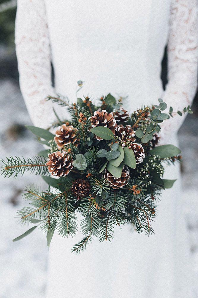 Rustic winter greenery bouquet