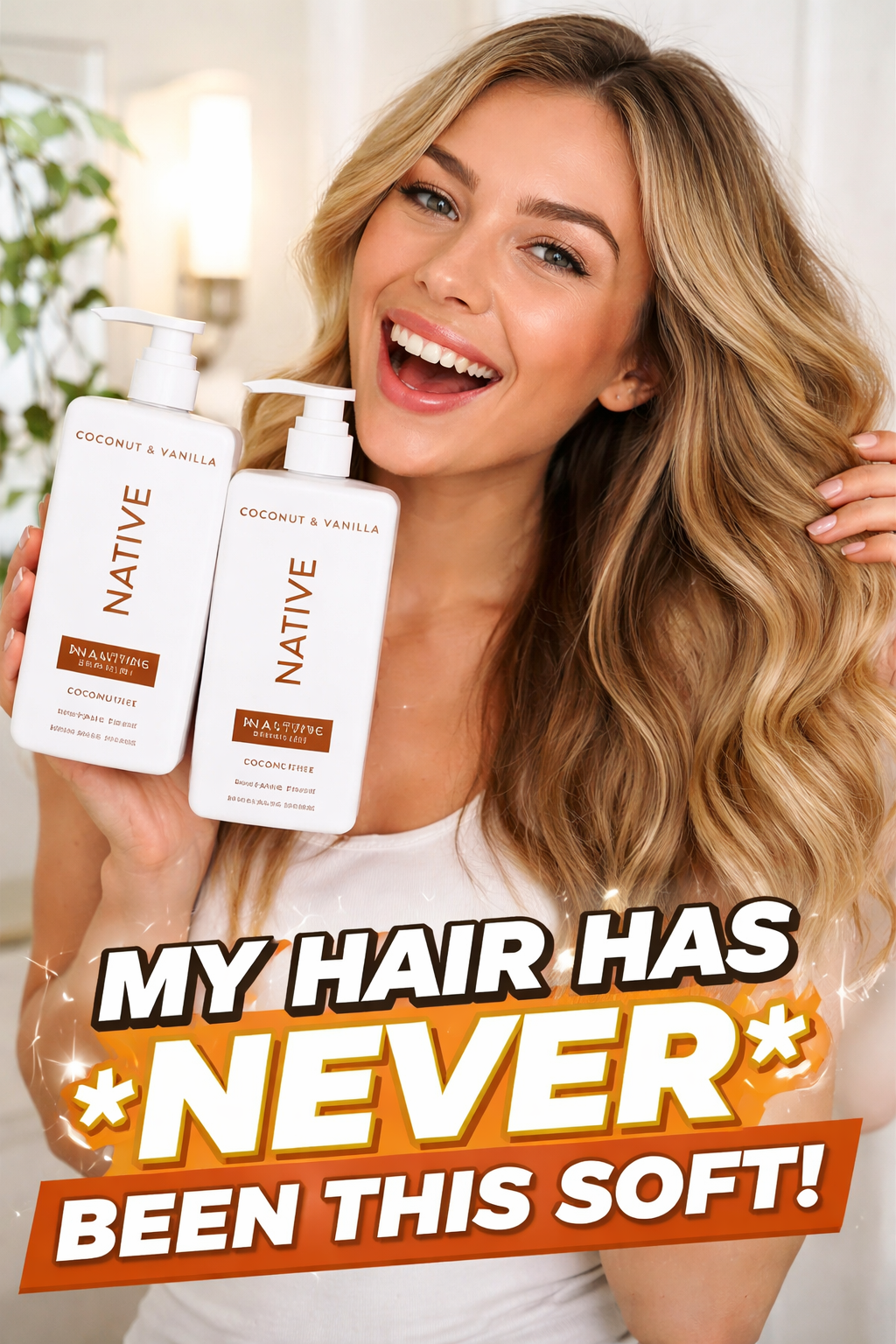 2. Native Coconut & Vanilla Shampoo and Conditioner: Naturally Derived Care for All Hair Types and Color-Treated Hair