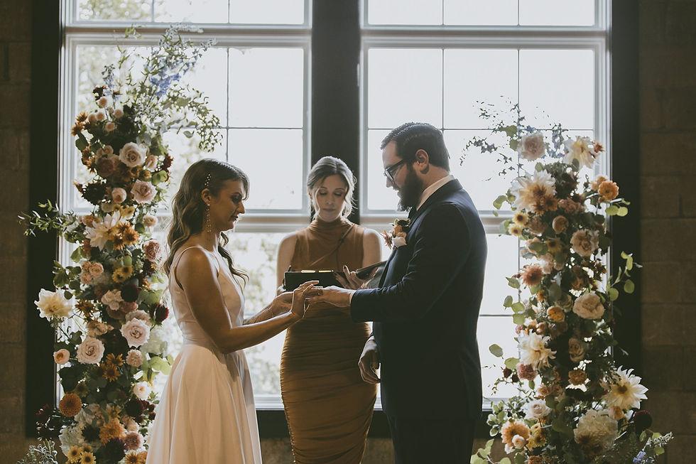 Small intimate wedding ceremony