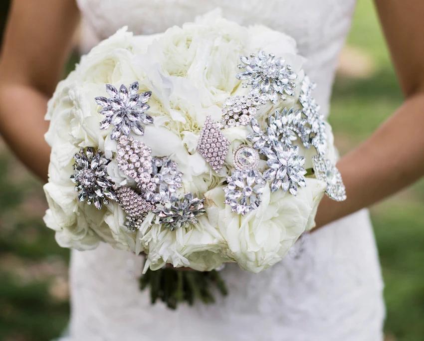 Snow inspired crystal bouquet