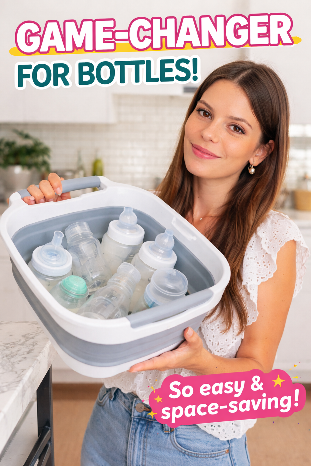 8. GIMWA Collapsible Wash Basin (2.4 Gallons) as a Portable Container for Baby and Camping
