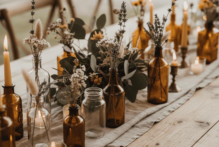 Eco friendly wedding details with natural materials