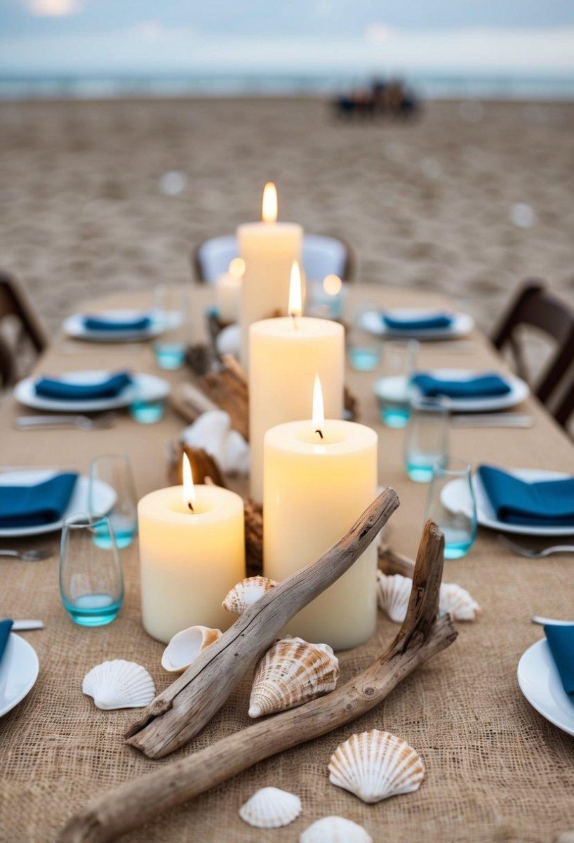 DIY beach wedding decorations with shells