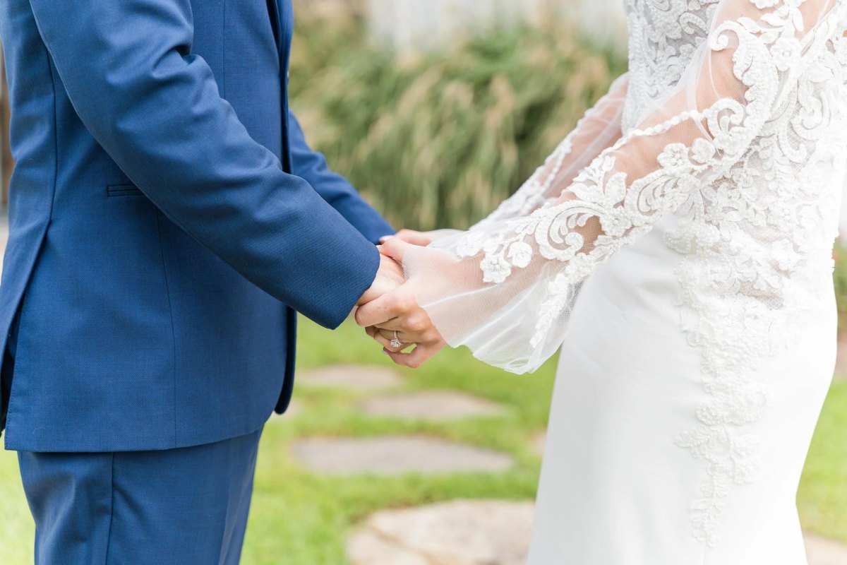Couple making wedding promises