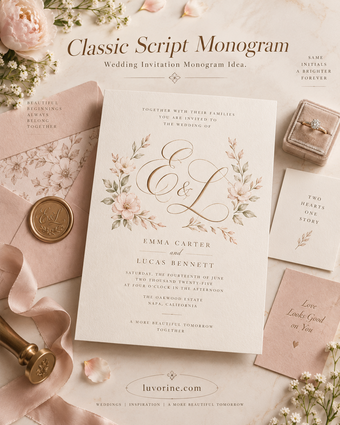 18 Wedding Invitation Monogram Ideas for Elegant Designs