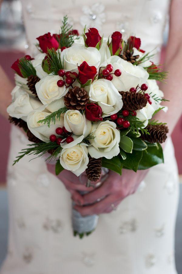 Winter bouquet with pinecones